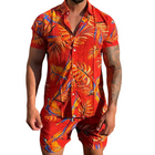 Men's Retro Hawaiian Floral Two-Piece Set | Casual Short Sleeve Shirt & Shorts | Lapel Collar | Relaxed Fit | Lightweight Breathable Fabric | Elastic Waistband | Ideal for Summer Parties & Beach Outings