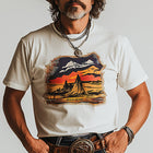 Men's Western Cowboy Print T-Shirt | Summer Cotton Blend | Short Sleeve Casual Tee
