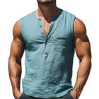 Men's Cotton Linen Pullover Tank Top | Solid Color Button-Down | Lightweight Breathable Comfort | Versatile Casual Style | Perfect for Layering | Easy Maintenance & Durable | Ideal for Warm Weather