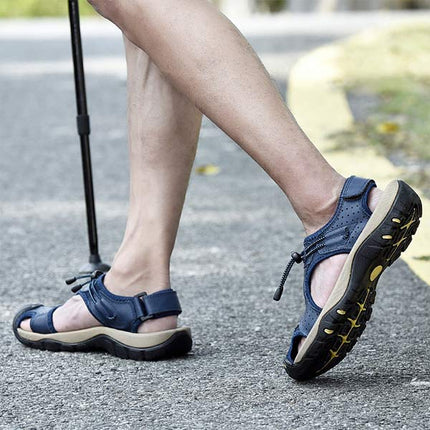 Men's Outdoor Beach Sandals | Durable Uppers | Non-Slip Outsole | Adjustable Heel Strap | Breathable Textile Lining | Toe Protection | Comfortable Everyday Wear | Summer Footwear