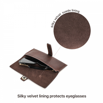 Handmade Glasses Storage Bag for Men | Top Layer Cowhide | Magnetic Buckle | Portable Eyewear Case | Luxury Protective Interior | Compact Design | Artisanal Eyewear Holder | Durable Leather