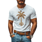 Men's Slim Fit T-Shirt | Coconut Tree Embroidery | Cotton | Casual Round Neck | Short Sleeve | Breathable Fabric