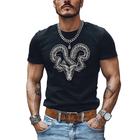 Men's Snake Embroidery T-Shirt | Cotton Round Neck | Slim Fit Short Sleeve | Casual Edgy Style | Bold Statement Tee | Black | Comfortable Breathable Fabric | Versatile Casual Wear | Multiple Sizes Available