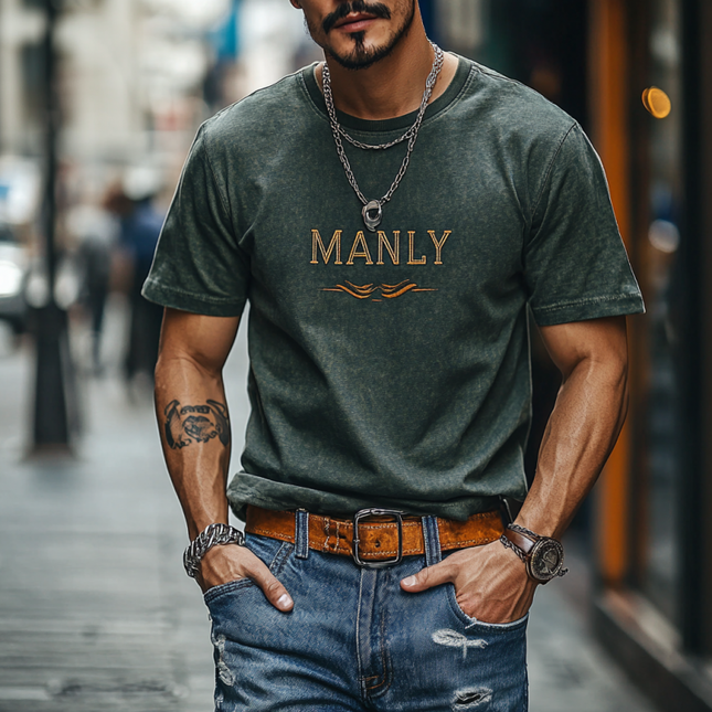 Men's Slim Fit T-Shirt | Comfortable Cotton | Letter Embroidery | Round Neck | Short Sleeve | Stylish Casual Wear