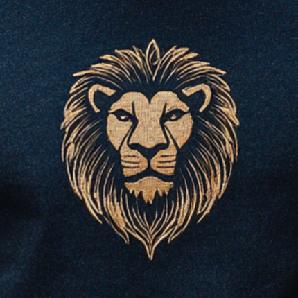 Men's Cotton T-Shirt | Lion Embroidery | Round Neck | Slim Fit | Short Sleeve | Casual Style | Breathable Fabric | Stylish Design | Comfortable Wear
