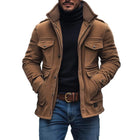 Men's Vintage Suede Coat | Fleece Collar | Patchwork Design | Multi-Pocket | Zipper Closure | Slim Fit | Warm Outerwear | Casual & Outdoor Style | Rugged & Stylish | Timeless Appeal | Versatile Comfort