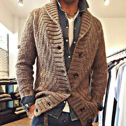 Men's Vintage Knit Cardigan Jacket | Lapel Collar | Classic Elegant Style | Premium Knit Blend | Warm & Durable | Sophisticated Design | Versatile Layering | Comfortable Relaxed Fit | Timeless Fashion