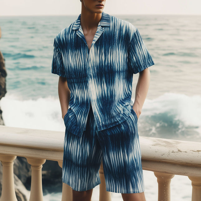 Men's Tie Dye Shorts and Short Sleeve Shirt Set | Summer Fashion | Breathable Lightweight Fabric | Vibrant Patterns | Elastic Waistband Shorts | Sizes S-3XL | Casual Beachwear | Machine Washable