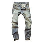 Men's Skinny Jeans | Distressed Washed Denim | Casual Style | Premium Quality | Unique Edgy Pockets | Comfortable Stretch Fit | Versatile Urban Look | Available in Blue, Black, Gray | Sizes 28-38