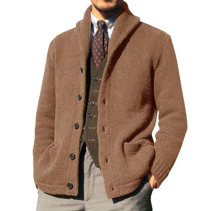 Men's Knit Jacket | Solid Color | Button Closure | Tailored Fit | Elegant Style | Warm & Cozy | Versatile Outerwear for Casual & Formal Occasions