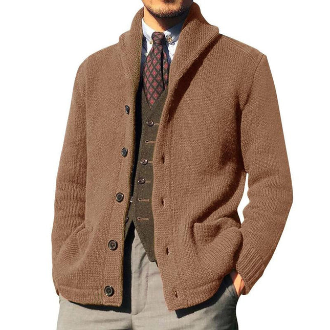 Men's Knit Jacket | Solid Color | Button Closure | Tailored Fit | Elegant Style | Warm & Cozy | Versatile Outerwear for Casual & Formal Occasions