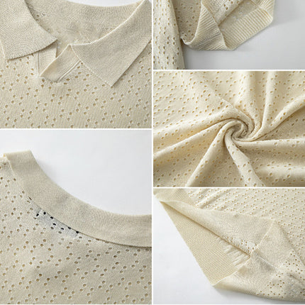 Men's Short Sleeve Polo Shirt | Knitted Texture | Solid Color | Breathable & Durable Fabric | Classic Collar | Tailored Fit | Versatile Casual & Semi-Formal Wear