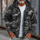 Men's Camouflage Hooded Jacket | Multi-Pocket Zip Cargo | Outdoor Utility | Durable Breathable Fabric | Adjustable Drawstrings | Full-Length Zipper | Elastic Cuffs | Sizes S-XXXL | Reinforced Stitching