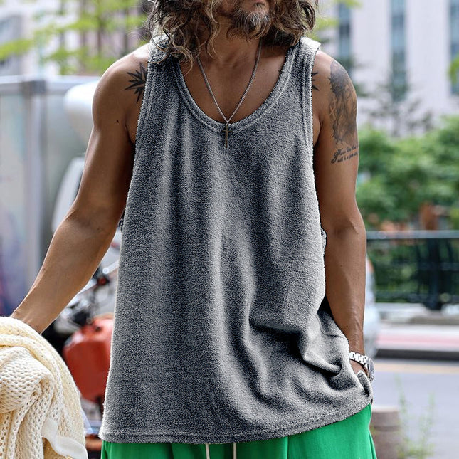 Men's Tank Top | Round Neck | Solid Color | Casual Style | Soft & Breathable Cotton Polyester Blend | Sleeveless | Versatile for All Occasions | Durable & Wrinkle-Resistant | Multiple Sizes Available