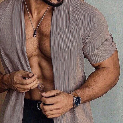 Men's Solid Color Three-quarter Sleeve Cardigan | Casual Lightweight Outerwear | Comfortable Soft Fabric | Versatile Layering | Timeless Style