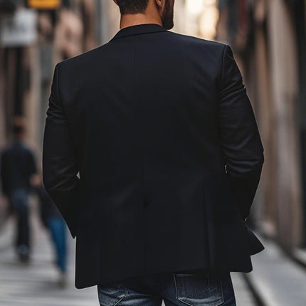 Men's Premium Cotton Blazer | Washed Slim Fit | Notched Lapel | Single Breasted | Casual Smart Style | Breathable Fabric | Ideal for Spring & Summer | Multiple Pockets | Easy-to-Maintain | Versatile Wear