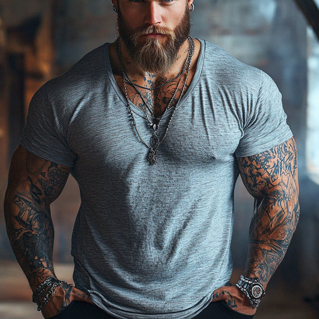 Men's V-Neck T-Shirt | Cotton Blend | Short Sleeve | Casual & Semi-Casual Wear | Soft & Breathable Fabric | Comfortable & Relaxed Fit | Durable Stitching | Multiple Colors | Classic Wardrobe Essential