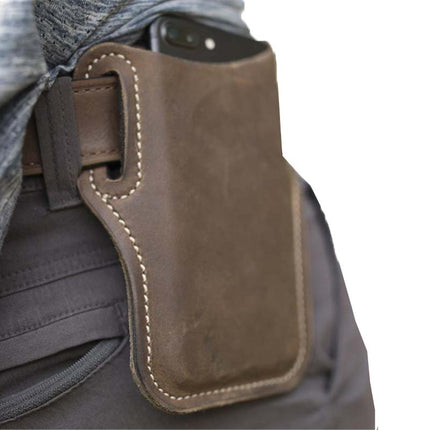 Men's Vintage Leather Waist Bag | Genuine Leather | Outdoor Mobile Phone Holder | Compact Design | Adjustable Strap | Multiple Pockets | Rugged Style