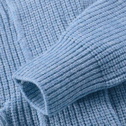 Men's Knit Cardigan | Solid Color | Lapel Collar | Single Breasted | Dual Side Pockets | Horn Buttons | High-Quality Knit Fabric | Tailored Fit | Warm and Comfortable | Light Blue | Outerwear