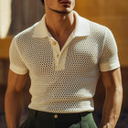 Men's Breathable Mesh Polo Collar T-Shirt | Summer Short Sleeve Casual Sport Tee | Quick Dry Moisture Wicking | Sizes S-3XL | Versatile Fashionable Design