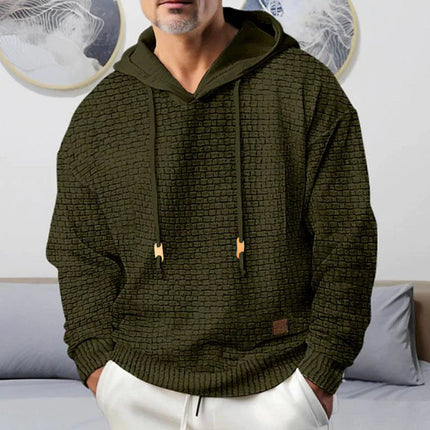 Men's Solid Color Long Sleeve Hoodie | Relaxed Fit | Soft Fabric | Attached Hood | Perfect for Fall & Winter | Comfortable Casual Apparel | Suitable for Outdoor Activities & Lounging