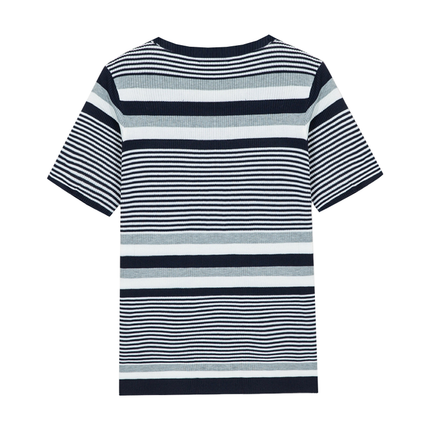 Men's T-Shirt | Spring Summer | Casual Horizontal Stripe | Knit Short Sleeve | Breathable Comfortable Fabric | Modern Design | Versatile Pairing | Easy Care Machine Washable | Ideal for Warm Weather