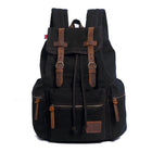 Vintage Canvas Backpack | Multi-Pocket Design | Water-Resistant Zippers | Durable High-Quality Fabric | PU Leather Straps | Adjustable for Comfort | Suitable for Hiking, Travel, School | Fits Laptops | 28x12x42cm