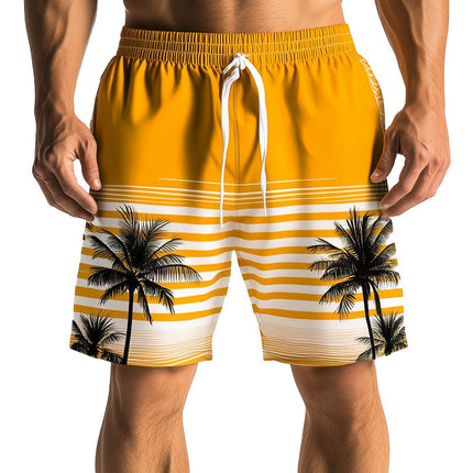 Men's Holiday Print Beach Shorts | Colorful Summer Swim Trunks | Lightweight Casual Beachwear | Comfortable Elastic Waistband with Drawstring | Vibrant Eye-catching Design | Perfect for Beach Days