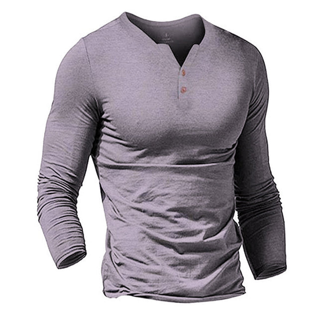 Men's Solid Color V Neck Long Sleeve T-Shirt | Slim Fit | Polyester | Sports & Leisure Shirt | Soft & Breathable | Machine Washable | Standard Thickness | Ideal for Fitness, Running, Training & Daily Wear
