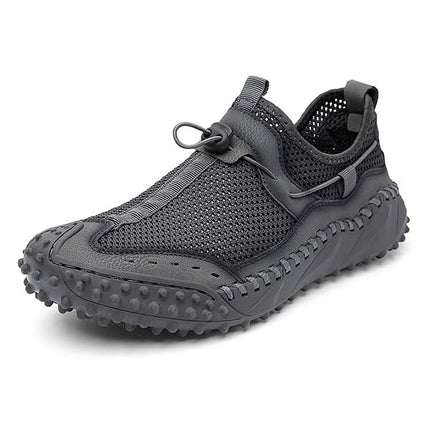 Men's All-Terrain Mesh Slip-On Hiking Sneakers | Lightweight & Breathable | Bungee Cord Closure | Flexible Non-Slip Sole | Versatile for Water & Track Activities
