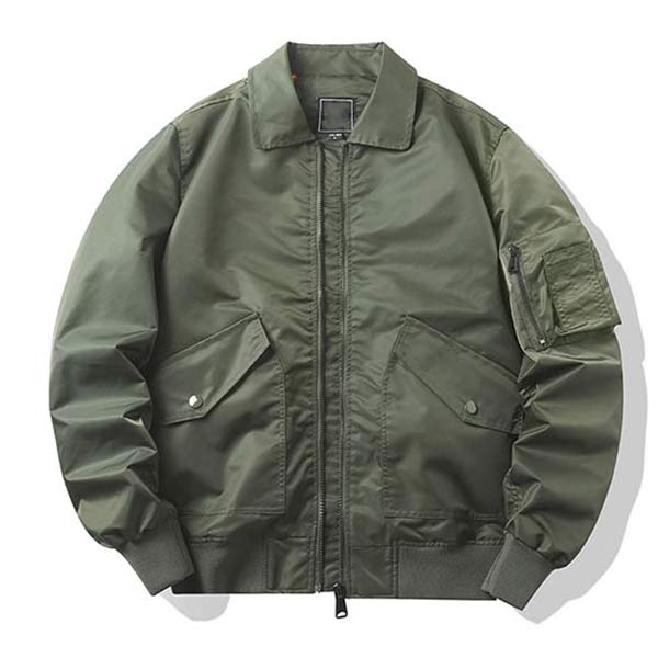 Men's Bomber Jacket | Polyester Lapel Collar | Ribbed Cuffs & Collar | Two Hand Pockets | Fall Spring Outerwear | Machine Washable | Classic Design with Modern Edge | Versatile Stylish Jacket