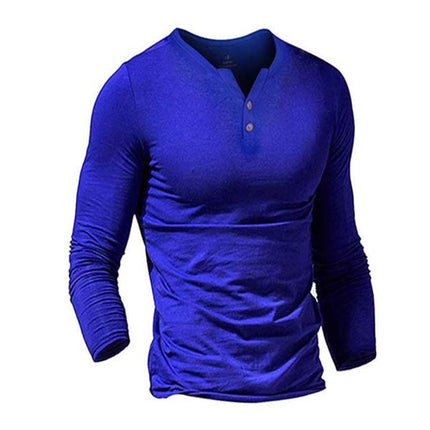 Men's Solid Color V Neck Long Sleeve T-Shirt | Slim Fit | Polyester | Sports & Leisure Shirt | Soft & Breathable | Machine Washable | Standard Thickness | Ideal for Fitness, Running, Training & Daily Wear