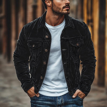 Men's Velvet Jacket | Vintage Inspired | Single Breasted | Slim Fit | Classic Lapel | Luxurious Velvet Fabric | Formal & Casual | Timeless Elegance