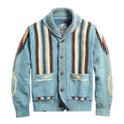 Men's Vintage Knit Cardigan | Classic Jacquard Patterns | Lapel Collar | Single Breasted | Long Sleeves | Soft Cotton Acrylic Blend | Functional Pockets | Versatile Style for Semi-Formal & Casual Wear