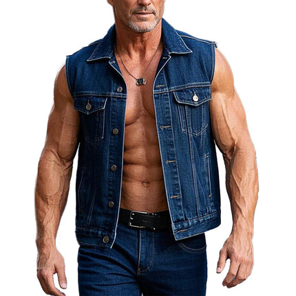 Men's Denim Vest | Sleeveless Classic | Rugged Style | Durable Fabric | High-Quality Craftsmanship | Comfortable Fit | Versatile Outerwear | Available in Multiple Sizes S-XXXL