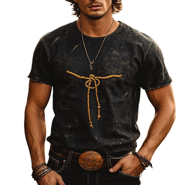 Men's Round Neck Short Sleeve T-Shirt | Printed Casual Top | Cotton Blend | Trendy Unique Design | Comfortable Fit | Versatile Wardrobe Essential