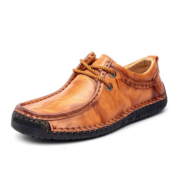 Men's Leather Lace-Up Shoes | Soft Sole Comfort | Breathable Leather Lining | Flexible Rubber Outsole | Casual to Dressy Versatility