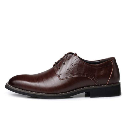 Leather Oxford Dress Shoes | Men's Formal Lace-Up | Breathable Leather Linings | Durable Rubber Sole | Blind Eyelets