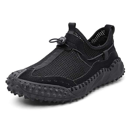 Men's All-Terrain Mesh Slip-On Hiking Sneakers | Lightweight & Breathable | Bungee Cord Closure | Flexible Non-Slip Sole | Versatile for Water & Track Activities
