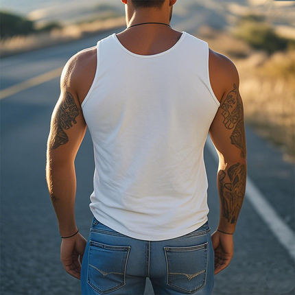 Men's V-Neck Suede Tank Top | Slim Fit | Retro American Style | Summer Fashion | Casual Sleeveless Shirt | High-Quality Thin Suede | Lightweight | Versatile Pairing | Stylish Classic Design
