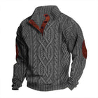 Men's Vintage Stand Collar Sweater | Twisted Textured Knit Pullover | Classic Warm Full Sleeves | Retro Charming Style | Cozy High-Quality Fabric | Stylish Distinctive Look | Versatile Semi-Formal