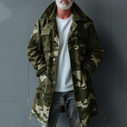 Men's Camouflage Trench Coat | Lapel Collar | Single Breasted | Mid-Length | Cargo Pockets | Durable Fabric | Adjustable Cuffs & Waist | Weather-Resistant | Outdoor Jacket | Sizes S to XXXL