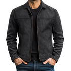 Men's Leather Jacket | Classic Style | Full Zipper Closure | Long Sleeves with Zippered Cuffs | Durable Premium Leather | Versatile Outerwear | Pockets & Reinforced Stitching | Black Army Green Brown