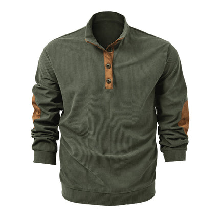 Men's Outdoor Stand Collar Long Sleeve Sweatshirt | Casual Wear | Breathable Fabric | Durable Corduroy | Relaxed Fit | Versatile Style | High-Quality Comfort