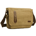 Durable Canvas Crossbody Bag | Adjustable Shoulder Strap | Interior Laptop Compartment | Multi-Pocket Design | Vintage Casual Style | Ideal for Business, Work, School | 38.5x36x36.5 cm