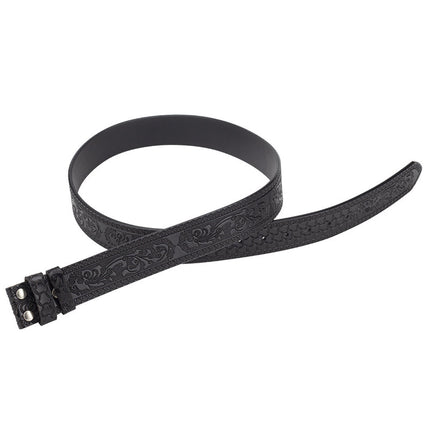Men's Vintage Embossed Split Leather Belt | Smooth Polished Buckle | Durable Wardrobe Essential | Classic Black Brown Colors | Versatile Casual Formal Accessory | Perfect Fit Multiple Sizes | Timeless Style