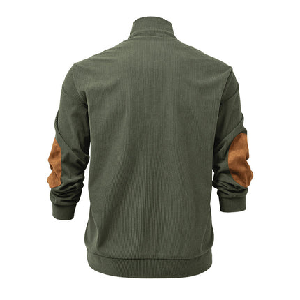 Men's Outdoor Stand Collar Long Sleeve Sweatshirt | Casual Wear | Breathable Fabric | Durable Corduroy | Relaxed Fit | Versatile Style | High-Quality Comfort