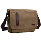 Durable Canvas Crossbody Bag | Adjustable Shoulder Strap | Interior Laptop Compartment | Multi-Pocket Design | Vintage Casual Style | Ideal for Business, Work, School | 38.5x36x36.5 cm