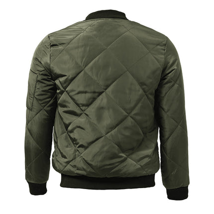 Men's Thermal Jacket | Padded Stand Collar | Solid Color | Warm Insulated Outerwear | Durable Polyester | Stylish Winter Coat | Casual & Formal Wardrobe Essential | With Side Pockets | Elasticized Cuffs