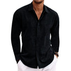 Men's Long Sleeve Slim Fit Shirt | Cotton Linen Blend | Solid Color | Casual Lapel Design | Breathable Fabric | Formal & Casual Wear | Men's Dress Shirts | Comfortable & Stylish | Versatile Wardrobe Essential